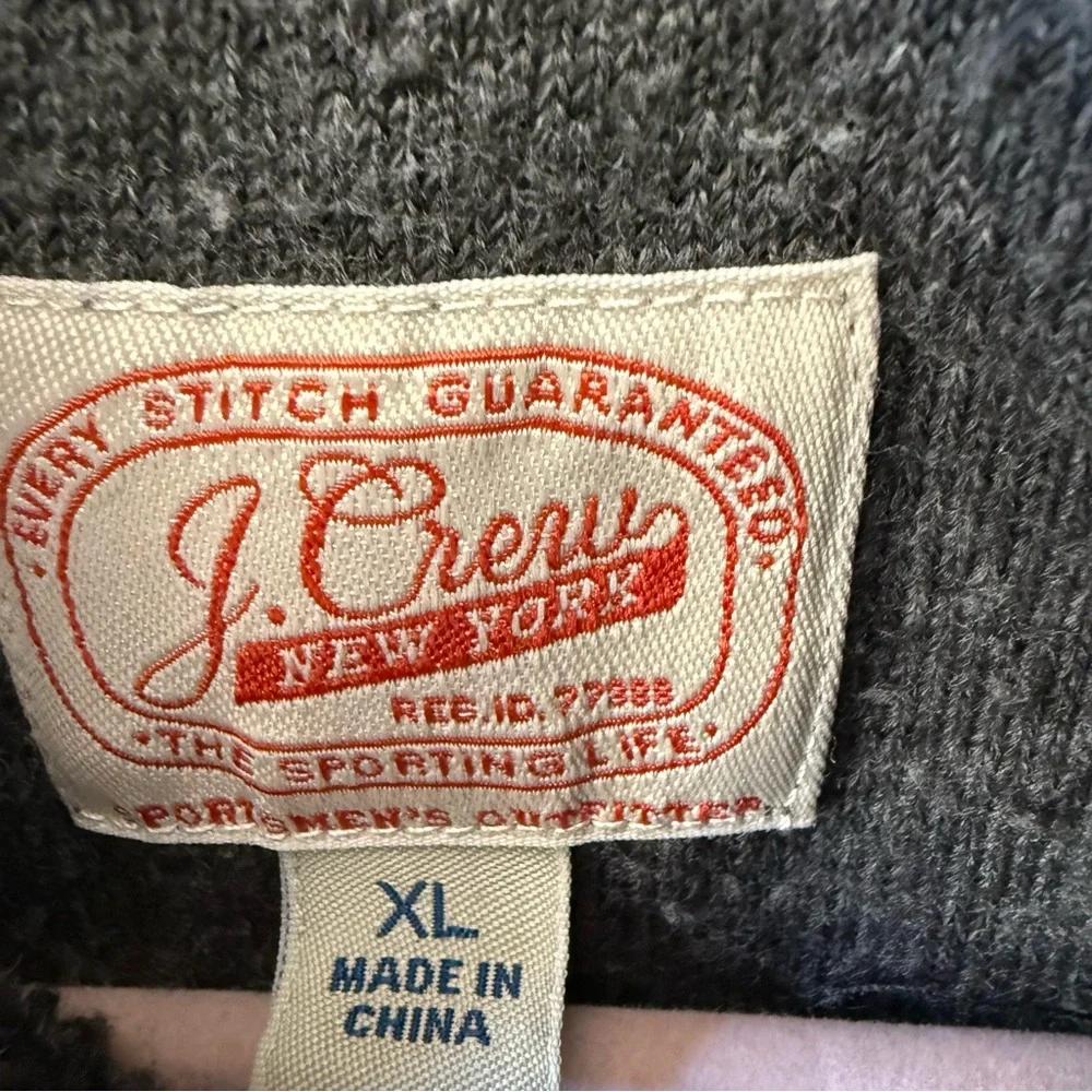 J.Crew Sportsmen Deep Pile Sherpa Fleece 1/4 Zip Pullover Sweatshirt Men Size XL